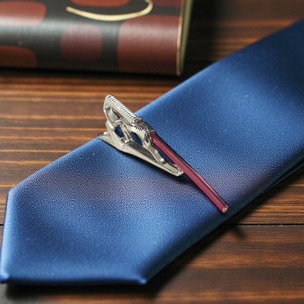 SWANK スワンク レッド日本刀＆鍔カフスボタン・ネクタイピンセット 画像2