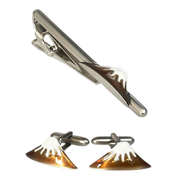 画像1: SWANK スワンク 富士山カフスボタン・ネクタイピンセット (1)