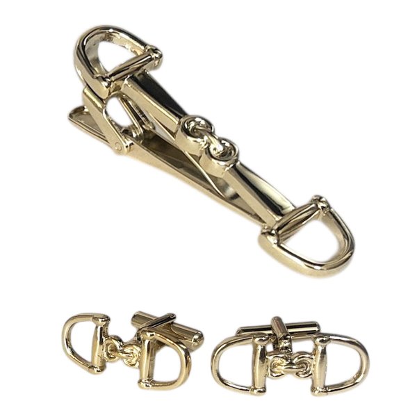 画像1: SWANK スワンク ホースビットカフスボタン・ネクタイピンセット (1)