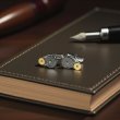 THOMPSON トンプソン シルバータービンホイールカフスボタン（カフリンクス） 画像5