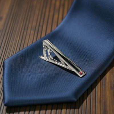 画像1: 1月の誕生石カラー　ガーネットクリスタルガラスネクタイピン（タイバー）【名入れ可】