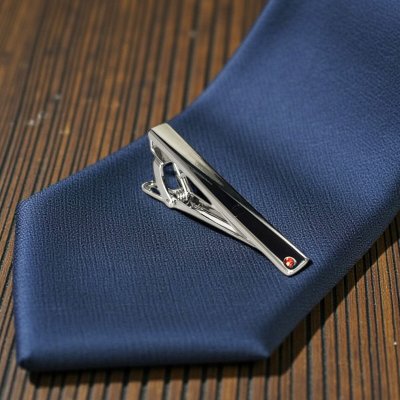 画像1: 7月の誕生石カラー　ルビークリスタルガラスネクタイピン（タイバー）【名入れ可】