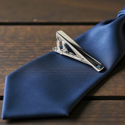 画像1: 9月の誕生石カラー　サファイアクリスタルガラスカフスボタン・ネクタイピンセット