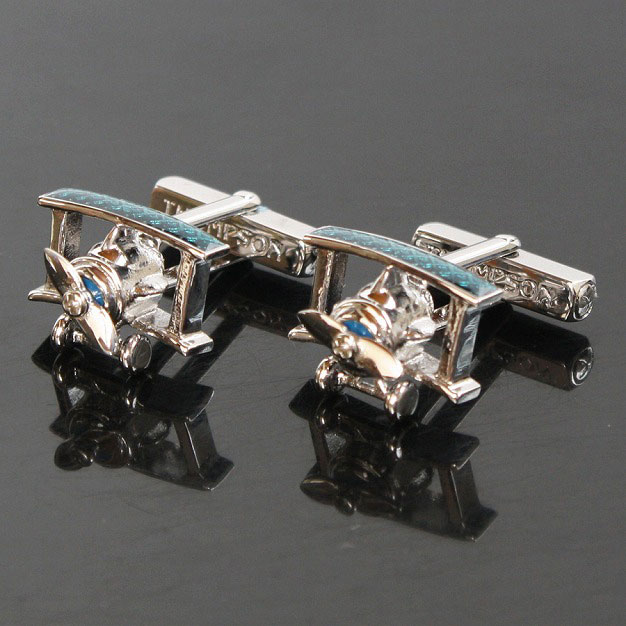 トンプソン・ブルー飛行機カフリンクスを入荷