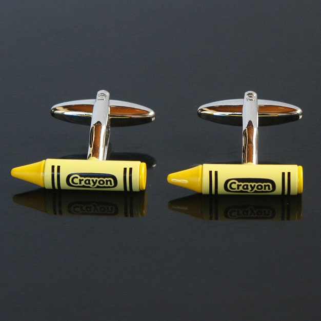 黄色クレヨンカフスボタンを入荷