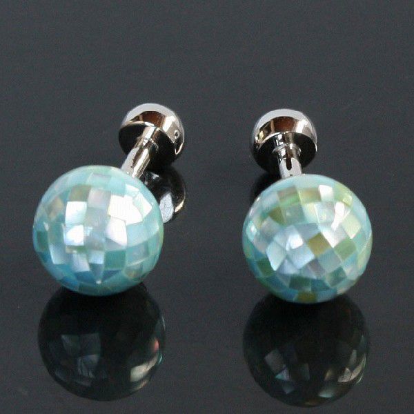 モザイクブルーシェルカフリンクスを入荷