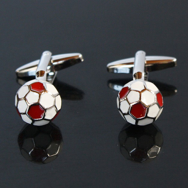 レッドサッカーボールカフリンクスを入荷
