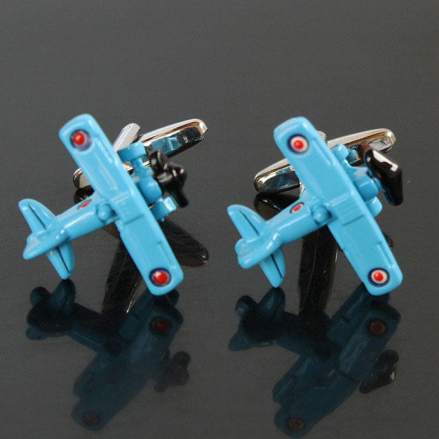ブルー飛行機カフリンクスを入荷