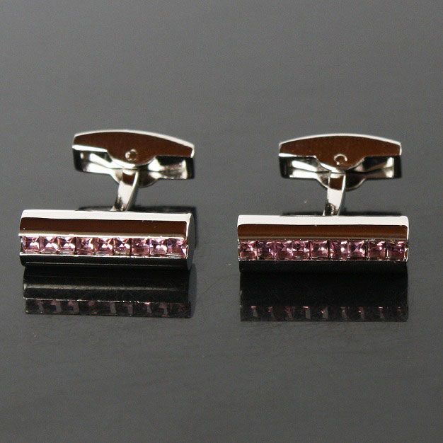 ピンククリスタルラインカフリンクスを入荷