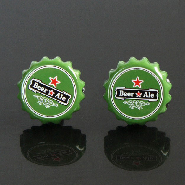 ビールの王冠カフリンクスを入荷
