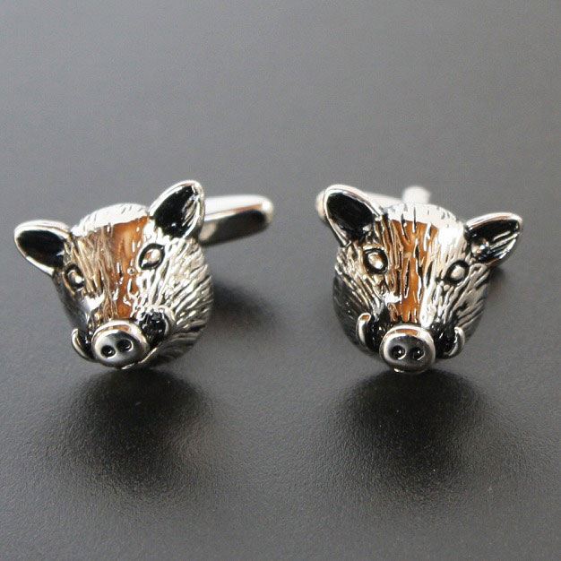 イノシシ頭カフスボタンを入荷